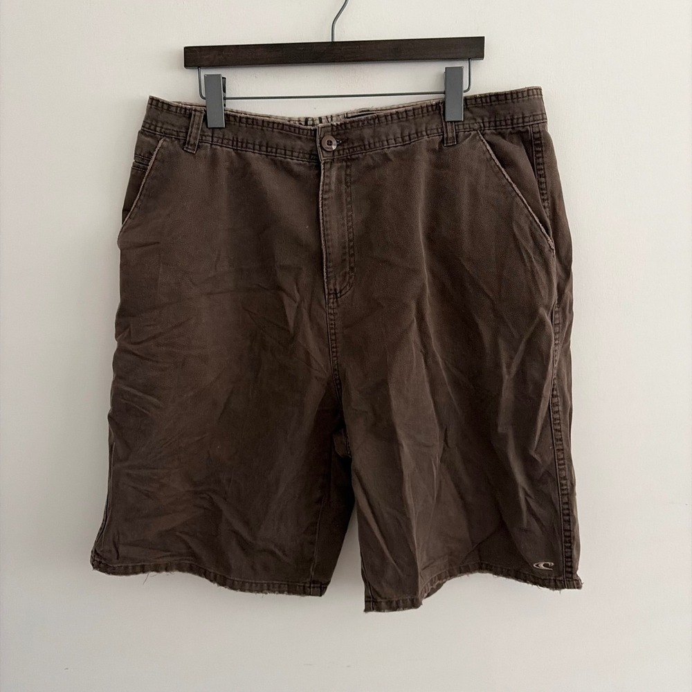 O'Neill Mens Brown Cotton Cargo Board Shorts Size 38